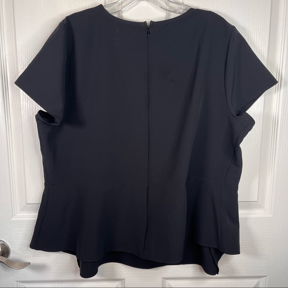 Lane Bryant Black Blouse Lace Vneck Front Sz 16 NWT - Picture 2 of 15